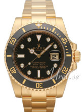 Rolex Submariner Yellow Gold Black Dial Ceramic Bezel Diamond In Rolex Submariner Yellow Gold Black Dial Ceramic Bezel Diamond In