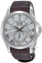 Seiko Premier Silver Dial Leather Strap Power Reserv Seiko Premier Silver Dial Leather Strap Power Reserv