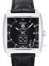 TAG Heuer Monaco Automatic Black Dial Black Leather TAG Heuer Monaco Automatic Black Dial Black Leather