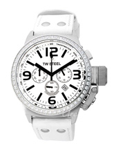 TW Steel Canteen White Dial Leather Strap TW Steel Canteen White Dial Leather Strap