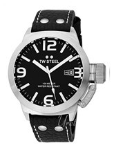 TW Steel Canteen Black Dial Leather Strap TW Steel Canteen Black Dial Leather Strap