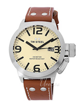 TW Steel Canteen Beige Dial Leather Strap TW Steel Canteen Beige Dial Leather Strap