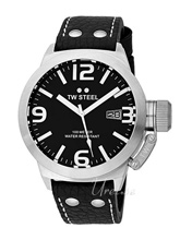 TW Steel Canteen Black Dial Leather Strap TW Steel Canteen Black Dial Leather Strap