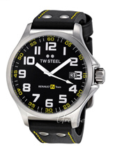 TW Steel F1 Pilot Black Dial Leather Strap